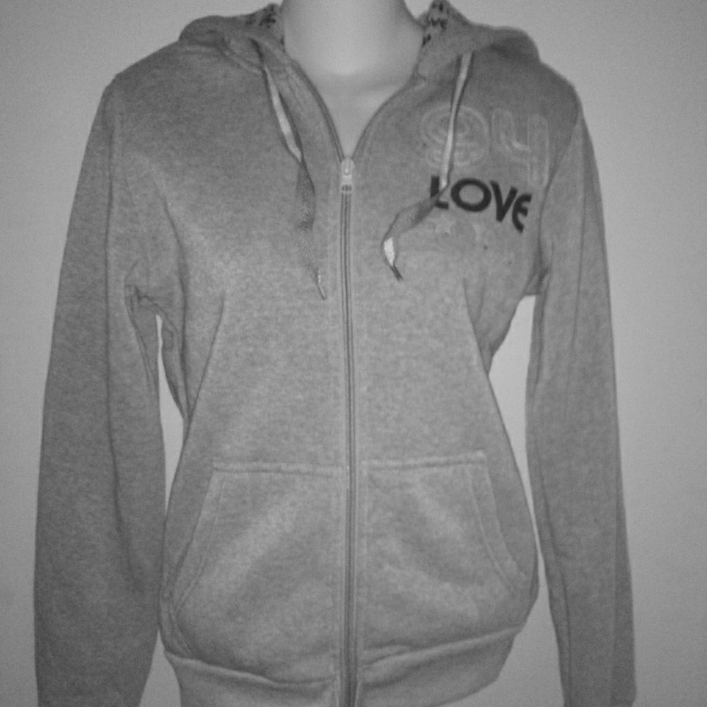 GREY "THRILL" ZIP-UP JACKET NEW WITH ORIGINAL TAGS